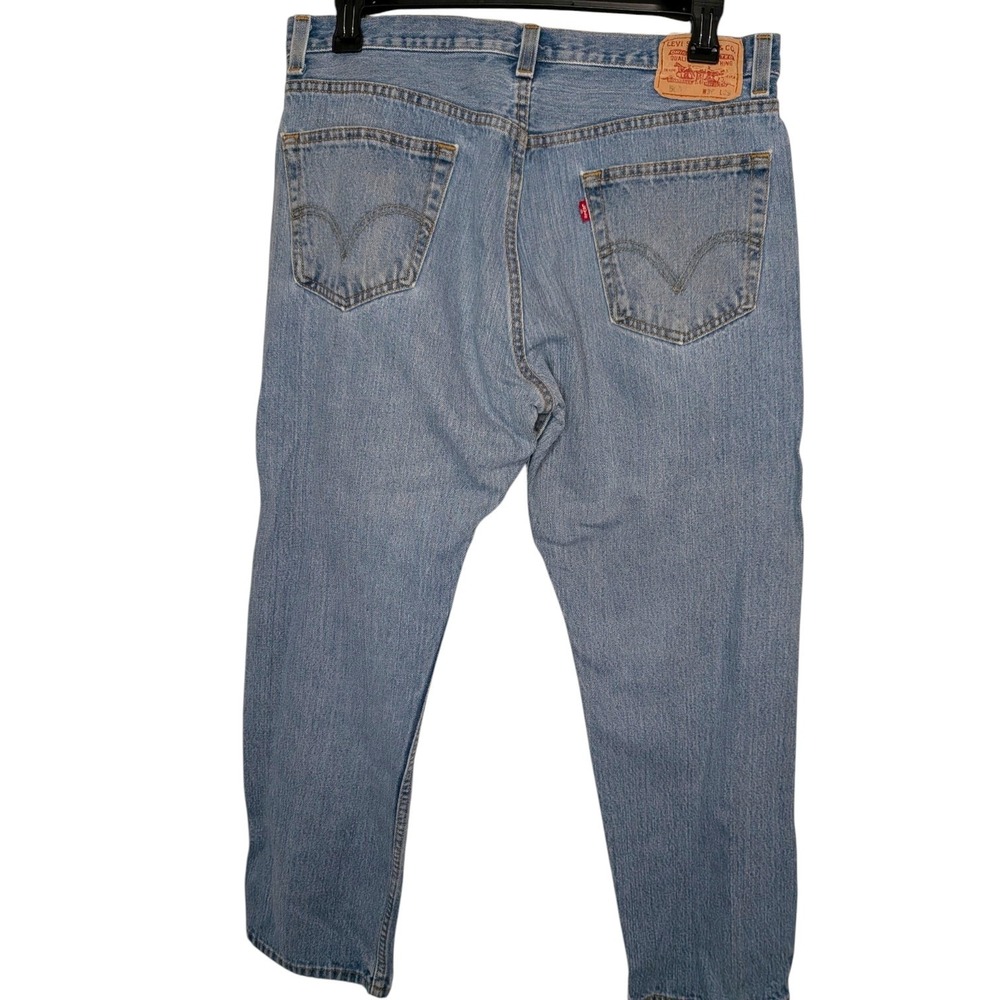 Y2K Levis 505 Regular Fit Jeans Mens 36x29 Light Wash Blue Straight Leg Denim